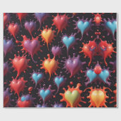 Hearts Splash Art Geschenkpapier (Flach)