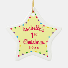 Hearts Star 1. Weihnachtsgeschenk des ersten Kinde Keramik Ornament
