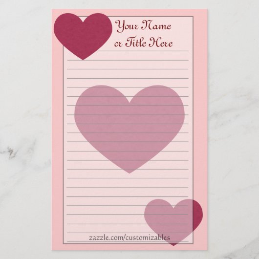 Hearts Stationery Briefpapier (Vorderseite)