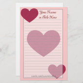 Hearts Stationery Briefpapier (Vorne/Hinten)