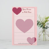 Hearts Stationery Briefpapier (Stehend Vorderseite)