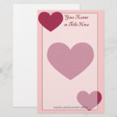 Hearts Stationery Briefpapier (Vorne/Hinten)