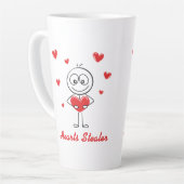 Hearts Stealer Cute Stick Figure Love Design Milchtasse (Linke Ecke)