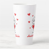 Hearts Stealer Cute Stick Figure Love Design Milchtasse (Vorderseite)