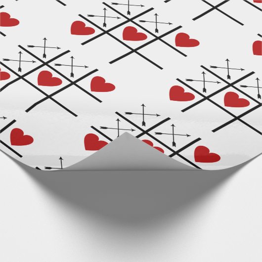 Hearts Tic Tac Toe Geschenkpapier (Ecke)