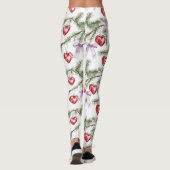 Hearts Trees Red Purple Bows Christmas Leggings (Rückseite)