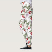Hearts Trees Red Purple Bows Christmas Leggings (Links)