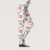 Hearts Trees Red Purple Bows Christmas Leggings (Rechts)
