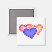 Hearts Trio Magnet (Vorderseite/Rückseite)