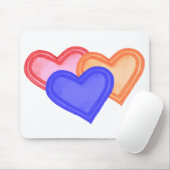 Hearts Trio Mousemat Mousepad (Mit Mouse)