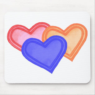 Hearts Trio Mousemat Mousepad