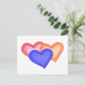 Hearts Trio Postcard Postkarte (Stehend Vorderseite)