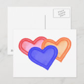 Hearts Trio Postcard Postkarte (Vorne/Hinten)
