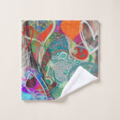 Hearts und Paisley Badhandtuch Set (Waschlappen)