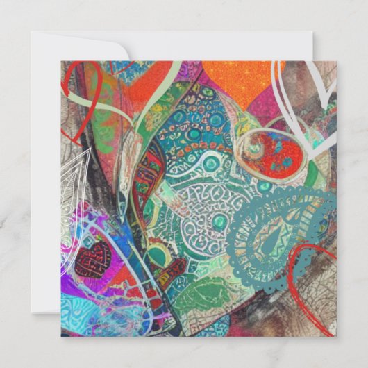 Hearts und Paisley Feiertagskarte (Vorderseite)