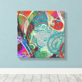 Hearts und Paisley Leinwanddruck (Insitu (Holzboden))