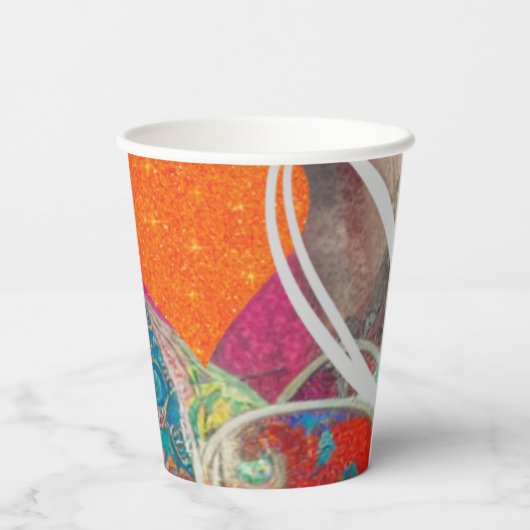 Hearts und Paisley Pappbecher (Rückseite)