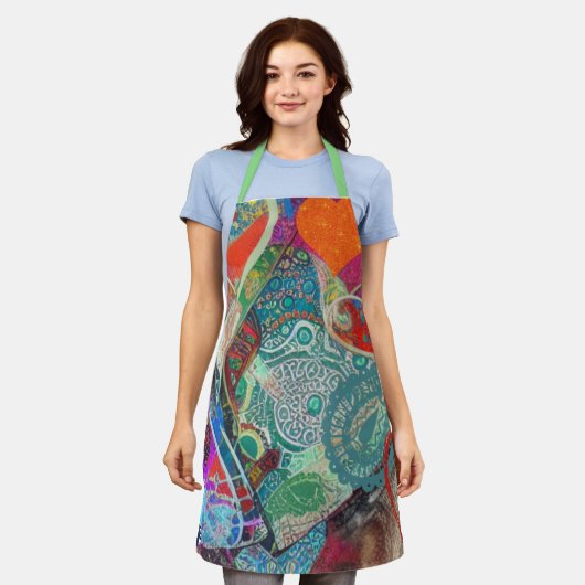 Hearts und Paisley Schürze (Getragen)