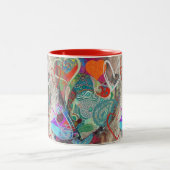 Hearts und Paisley Zweifarbige Tasse (Mittel)