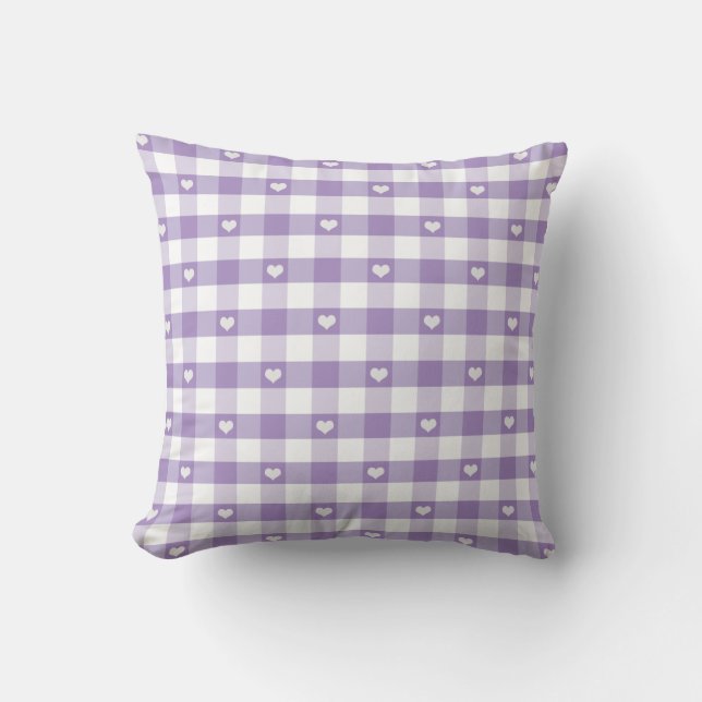 Hearts und Pastel Gingham Kissen (Vorderseite)