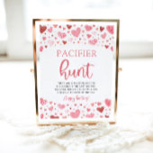 Hearts Valentine Baby Dusche Schnuller Hunte Zeich Poster