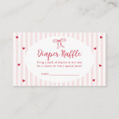 Hearts Valentine Baby Shower Diaper Raffle Tickets Begleitkarte (Vorderseite)