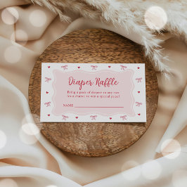 Hearts Valentine Baby Shower Diaper Raffle Tickets Begleitkarte