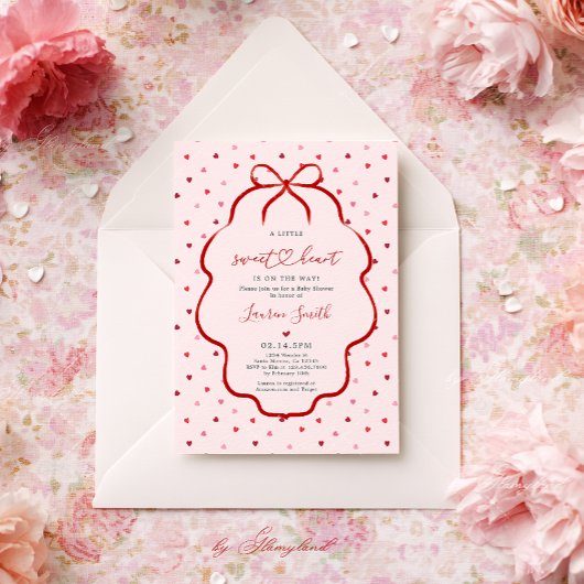 Hearts Valentine Baby Shower Invitation Einladung