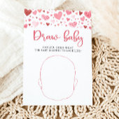 Hearts Valentine Baby Shower Zeichne das Baby Game Einladung