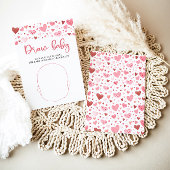 Hearts Valentine Baby Shower Zeichne das Baby Game Einladung