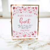 Hearts Valentine Baby Socks Hunt Baby Showspiel Poster