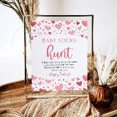 Hearts Valentine Baby Socks Hunt Baby Showspiel Poster