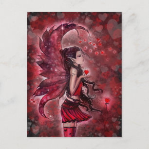 Hearts Valentine Fairy Postcard von Molly Harrison Feiertagspostkarte