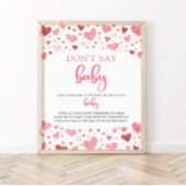 Hearts Valentine Say Baby Shower Game nicht Poster
