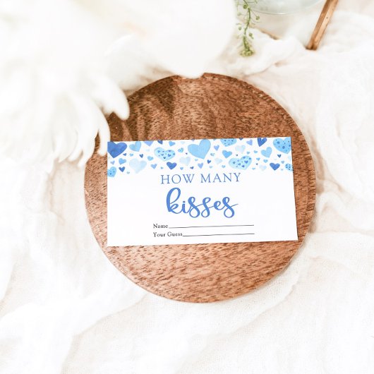 Hearts Valentine Wie viele Kisses Baby Showspiele Begleitkarte
