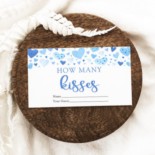 Hearts Valentine Wie viele Kisses Baby Showspiele Begleitkarte