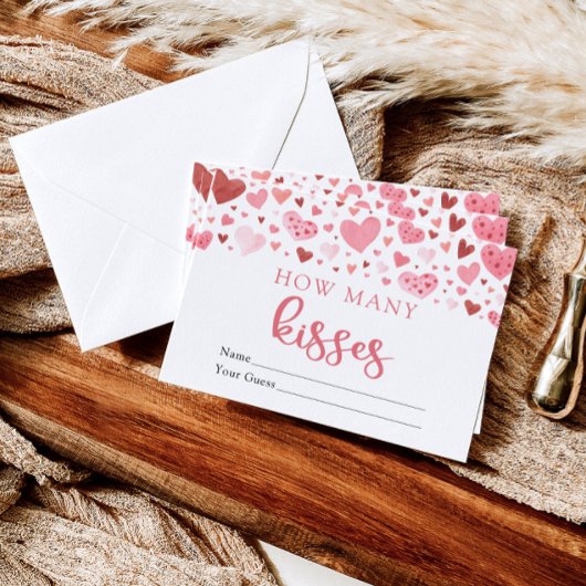 Hearts Valentine Wie viele Kisses Baby Showspiele Einladung