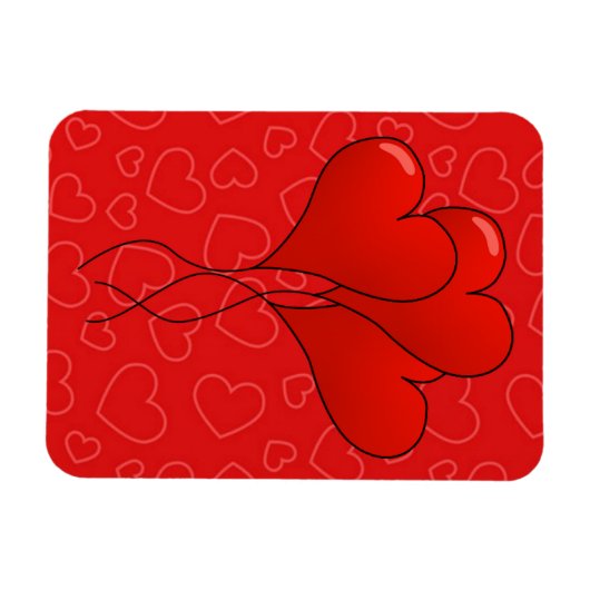 Hearts Valentine's Day Premium Flexi Magnet (Horizontal)