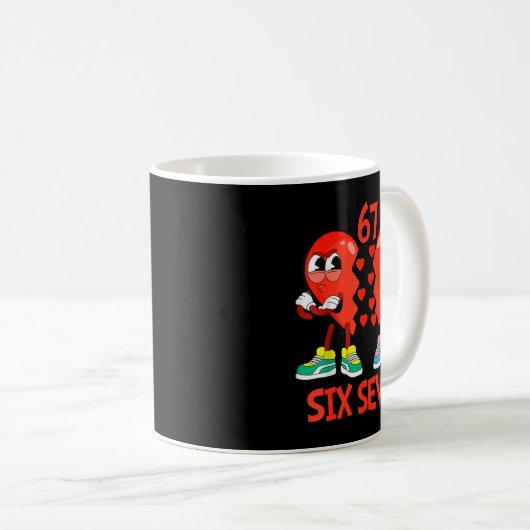 Hearts Valentines Funny Six Seven 6 7 Meme Gen Alp Kaffeetasse (VorderseiteRechts)