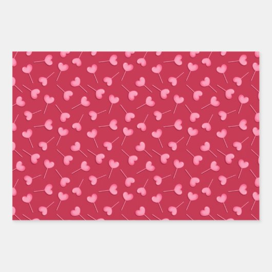Hearts Valentines Wrapping Paper Sheets Geschenkpapier Set (Vorderseite 2)