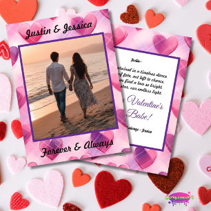 Hearts Valentinstag-Foto und individuelles Gedicht Feiertagskarte