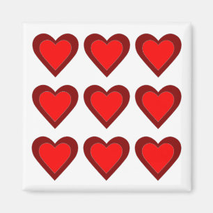 Hearts Valentinstag Red Burgundy Magnet