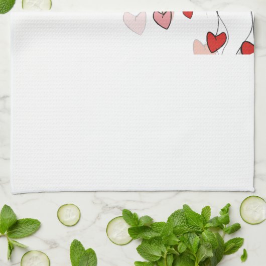 Hearts Vine Kitchtuch Geschirrtuch (Gefaltet)