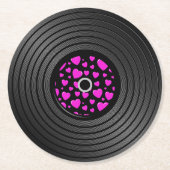 Hearts Vinyl Record Runder Pappuntersetzer (Vorderseite)