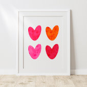 Hearts Wall Art Poster