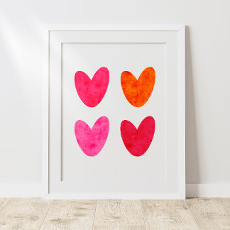 Hearts Wall Art Poster