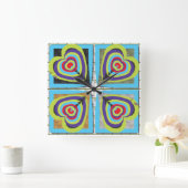Hearts Wall Clock Quadratische Wanduhr (Zuhause)
