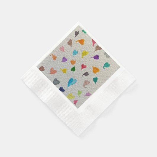 Hearts Wassercolor Serviette (Ecke)