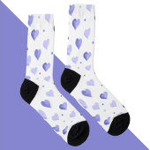 Hearts Watercolor Blue Pattern Socken