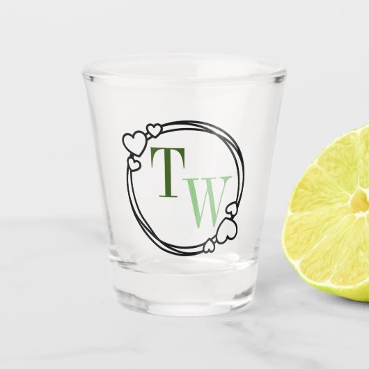 Hearts Wedding Keepake Schnapsglas (Vorderseite)